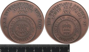 Australia: 1992 NAA International Coin Fair Adelaide medal Numismatic Society SA - Picture 1 of 1