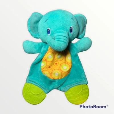 Mordedor Brilhante Começa Elefante Azul Pelúcia Amarelo Barriga Enrugada Brinquedo Infantil Lovey - Imagem 1 de 4