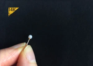 14K Solid Gold Natural Real Pearl Tiny Stud Earrings, 2.5 ~ 8 mm Tiny - Picture 1 of 6