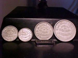 JUEGO DE 4 H.M.BURGE CO.INC. APPOMATTOX, VA. 5,10, 25,50. - Imagen 1 de 2