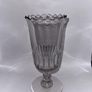 Early American Pattern Clear Glass Victorian Style Panel Footed Celery Vase 9" - Picture 1 of 4