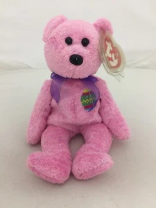 TY Beanie Baby - 2000 Eier Bär rosa mit Eierabzeichen - neuwertig mit neuwertigem Etikett - Bild 1 von 9