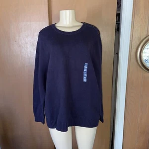 New Lands End Purple Sweater Women’s 3X Shoulder Buttons Cozy Versatile #e30 - Picture 1 of 16