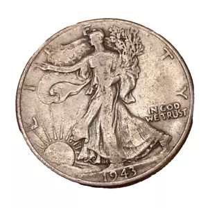 ½ Half Dollar Walking Liberty Silver Coin 1943 P Philadelphia Mint 50C KM#142 - Picture 1 of 13