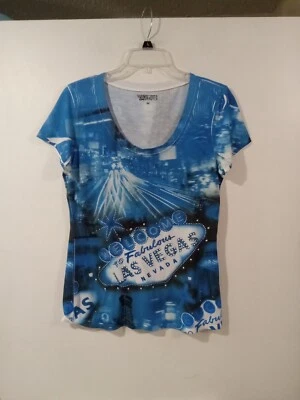 Love Amour Las Vegas T Shirt Women’s Medium Scoopneck Short Sleeve - Imagem 1 de 3