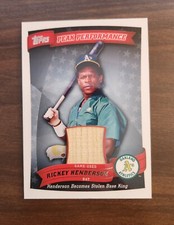 2010 Topps Peak Performance Rickey Henderson Bat Relic