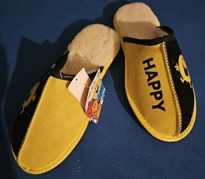 TEAM KICKS Mr Men Mr Happy Design Scuff Slippers Size AU M9/W11 - Picture 1 of 4