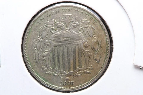 1868 Shield Nickel XF+ 39TA Cover