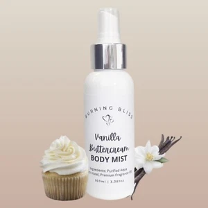 VANILLA BUTTERCREAM SCENTED PERFUME BODY MIST SPRAY,UNISEX PERFUME, ALL NATURAL - Picture 1 of 2
