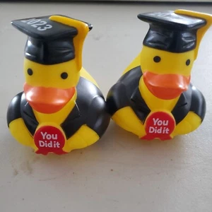 2 Graduation 2023 "You Did It" RUBBER DUCKS DUCKY Duckies bath squirt squeek toy - Picture 1 of 9