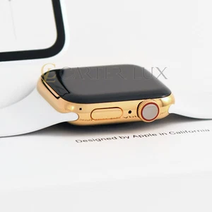 45 mm Apple Watch Series 9 personalizzato placcato oro 18k bianco sport (GPS + cellulare) - Foto 1 di 3