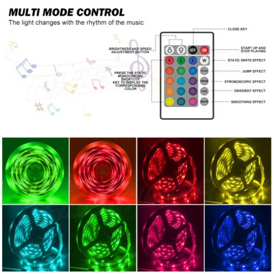 Bar Billiard Pool Table Bumper Bathroom ​LED RGB Color Changing Lights Remote - Image 1 of 4