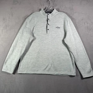 Maglione Callaway Uomo L Grigio 1/4 Snap Pullover Foderato in Pile Maglia Tecnica Golf - Foto 1 di 7