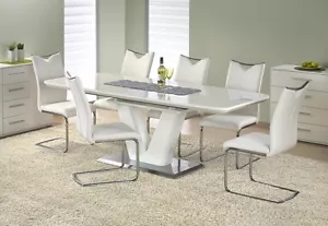 Edler Esstisch MISTRAL Hochglanz AUSZIEHBAR bis 220cm modernes Design - Bild 1 von 4