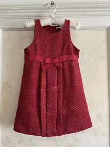 NWT Janie And Jack Uptown Holiday Girls Red Bow Dot Dress 5 5T Wool Blend - Picture 1 of 6