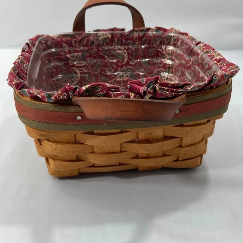 Longaberger Basket 1991 Fathers Day Spare Change Paisley Lining Protector Cover