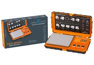 TUFF-200 WEIGH ORANGE DIGITAL SCALES RUBBER 200G x 0.01G TABLE TOP SCALE UK - Picture 1 of 4