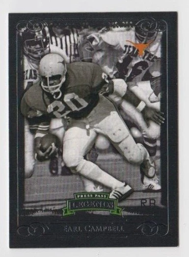 Earl Campbell 2008 PRESS PASS LEGENDS BASE CARD #86 TEXAS LONGHORNS - Image 1 of 1