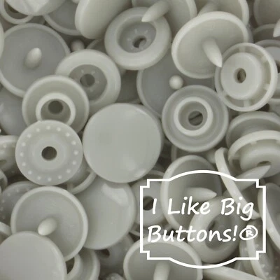 KAM Plastic Snaps: B24 Light Gray-Size 20/T5-No Sew Snap Buttons Sewing Crafts - Image 1 of 4