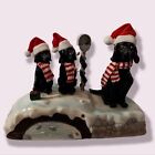 Gemmy Singing Black Labrador Retriever Caroling Christmas Dog Trio 2002 Animated