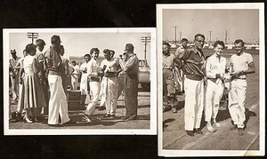 2 photo lot 267 STOCK CAR Dirt Track Race DRIVERS Trophy Gal ORIGINAL Aug 7 1955 - Picture 1 of 1
