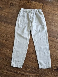 J. Pantalones Crew Mezcla Lino Mujer Talla 4 Bohemio Playa Informal Tobillo - Imagen 1 de 11