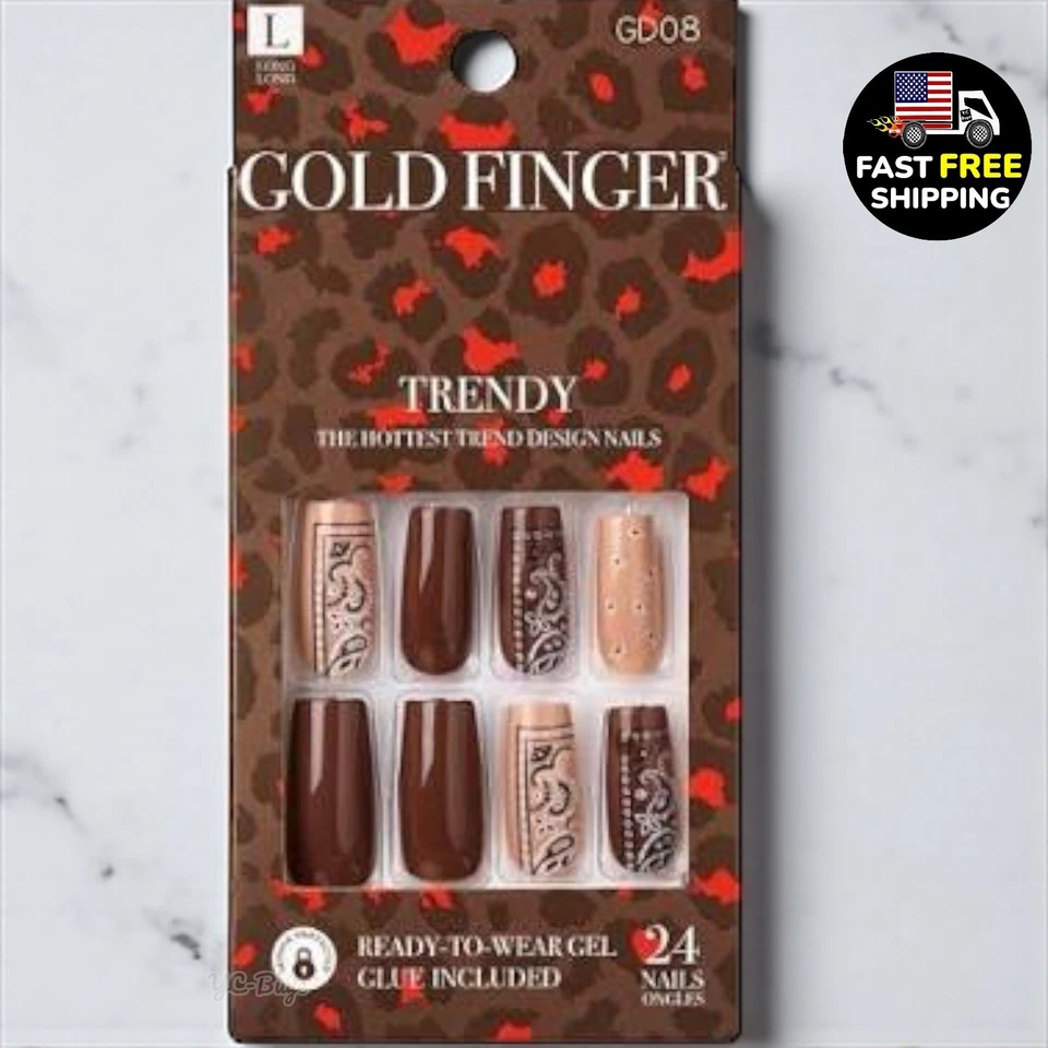 Goldfinger Press On Nails Per-designed GD08 24 Nails With Glue - Image 1 of 1