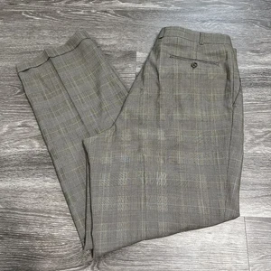 Pantalones plisados de colección Chaps Ralph Lauren para hombre talla Glen a cuadros 100 % lana puño - Imagen 1 de 16