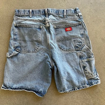 Distressed Dickies Carpenter Jean Shorts Denim Paint Splatter Y2K Baggy 32 Mens - Image 1 of 4
