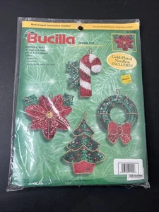 NEW Bucilla Glitter & Glitz Sequin Felt Christmas Ornament Kit #84304 Set of 4 - Picture 1 of 2