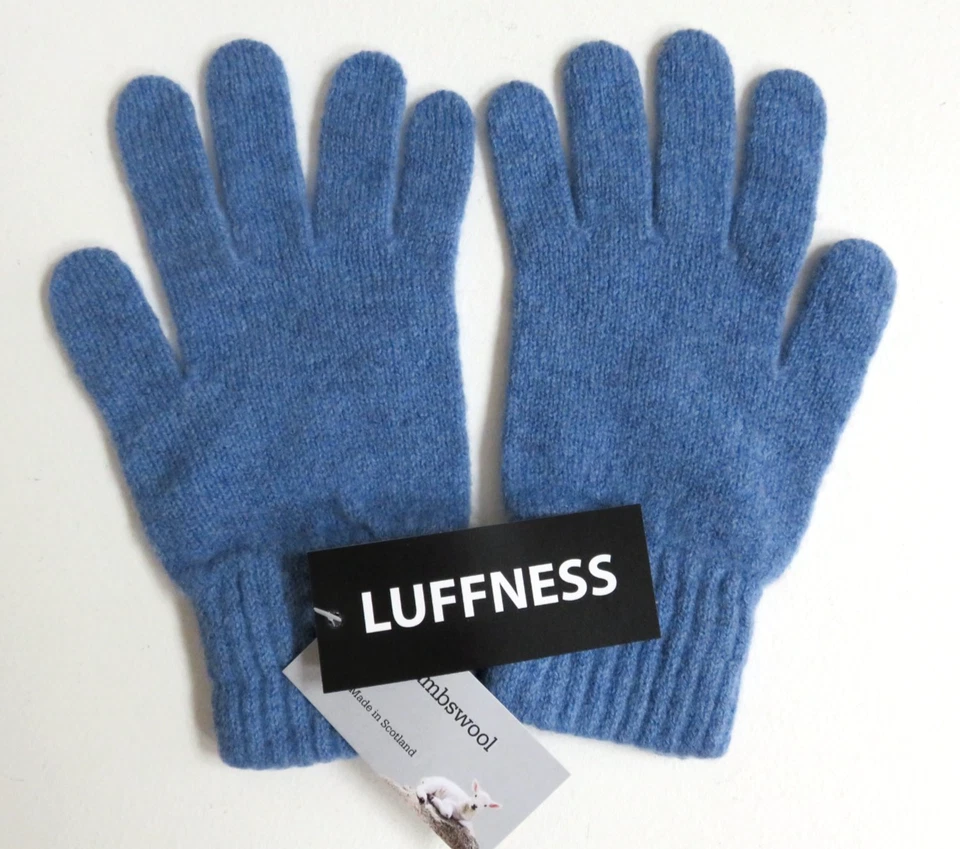 Mid blue ladies lambswool gloves NEW womens wool woollen winter warm Scotland - Image 1 of 4
