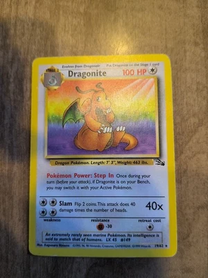 Pokémon TCG Dracolosse - FrenchDragonite 19/62 Fossil Set Vintage 2000 - Image 1 of 4