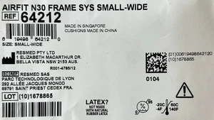 NEU Resmed Airfit N30 64212 Rahmensystem mit Kissen klein-weit mit Kopfbedeckung - Bild 1 von 2