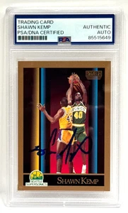 Shawn Kemp Signed Auto 1990 NBA Skybox RC #268 PSA 85515649 - Picture 1 of 2
