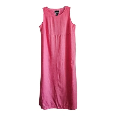 POSITIVE ATTITUDE Women's 14 Dress Linen Blend Pink Midi Sleeveless Lined - Image 1 of 4