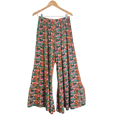 Pantalones para mujer Natural Life cintura alta florales Palazzo talla L multicolor Foto 1 de 4