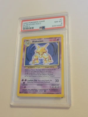 Alakazam - Pokemon Base Set 2 #1 - Near Mint to Mint PSA 8 - Image 1 of 4