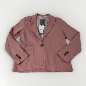 BNWT Joules Wiscomb Blazer Womens Size 10 Uk Pink Herrin Wool Blend Tweed - Picture 1 of 5
