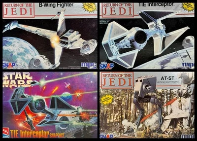 4 STAR WARS Snap Type Model Kits (3) MPC (1) AMT All NIB All are Complete SW15 - Image 1 of 4