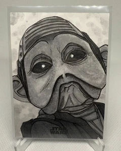 2022 Topps Star Wars Finest Nien Nunb Sketch by Andrew Perkins - Picture 1 of 2