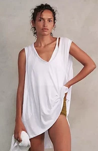 Camiseta sin mangas Free People Movement City Vibes blanca de gran tamaño túnica grande nueva con etiquetas - Imagen 1 de 10