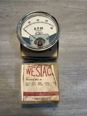 Nuevo de Lote Antiguo Westach Tacómetro Fueraborda con Soporte de Montaje 1 - 2 Cil 2 Tiempos Foto 1 de 4