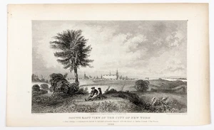1849 NEW YORK CITY Gravur Druck ORIGINAL STATEN ISLAND - CITY HALL - Bild 1 von 2