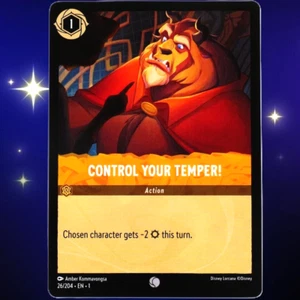 Control Your Temper! - Common - Disney Lorcana TCG The First Chapter #26/204 - Picture 1 of 3