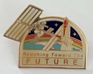 NASA Pin 1993 Reaching Toward the Future Space Stars Rainbow Earth Satellite - Picture 1 of 3
