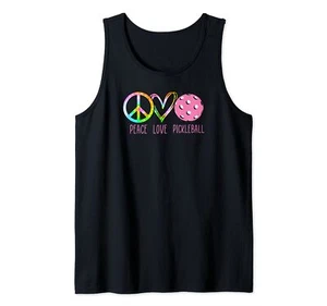 Girls Pickleball Shirts Retired Ladies Peace Love Pickleball Tank Top - Picture 1 of 1