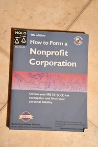 Book How to Form A Nonprofit Corporation 4th Edition NOLO w/ CD - Imagen 1 de 3