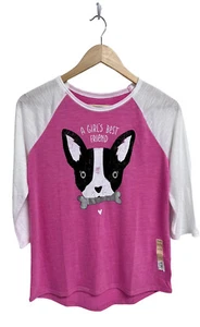 Mudd Girl's 3/4 Sleeve Light Baby Pink Graphic Print Tee Size XL - Picture 1 of 9
