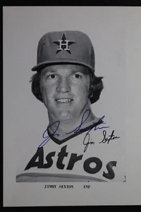 Jimmy Sexton Houston Astros (d.1977) Autographed 3x5 Signed Postcard - Picture 1 of 3