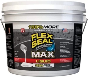 Flex Seal Liquid MAX, 2.5 Gallon, White, Liquid Rubber Coating Sealant - Picture 1 of 7